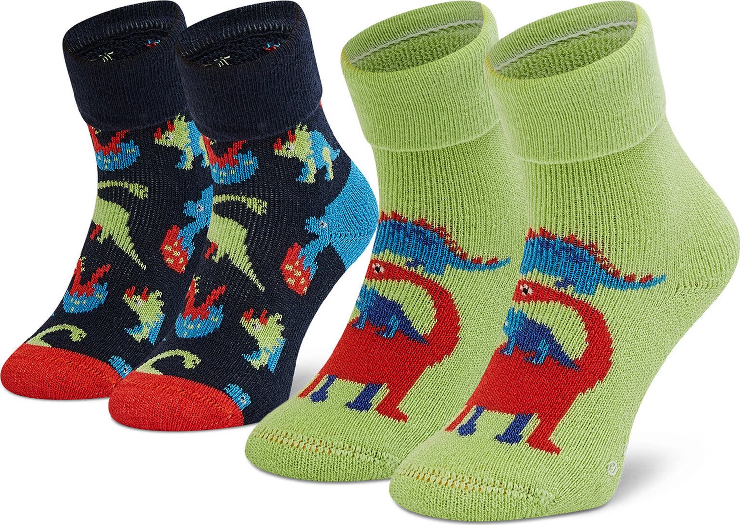 Sada 2 párů dětských vysokých ponožek Happy Socks KDIN45-6500 Barevná