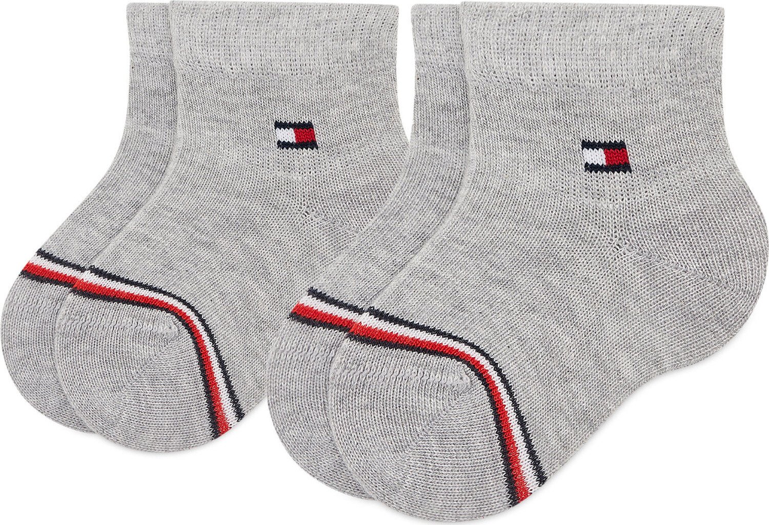 Sada 2 párů dětských vysokých ponožek Tommy Hilfiger 701220516 Mid Grey Melange 003