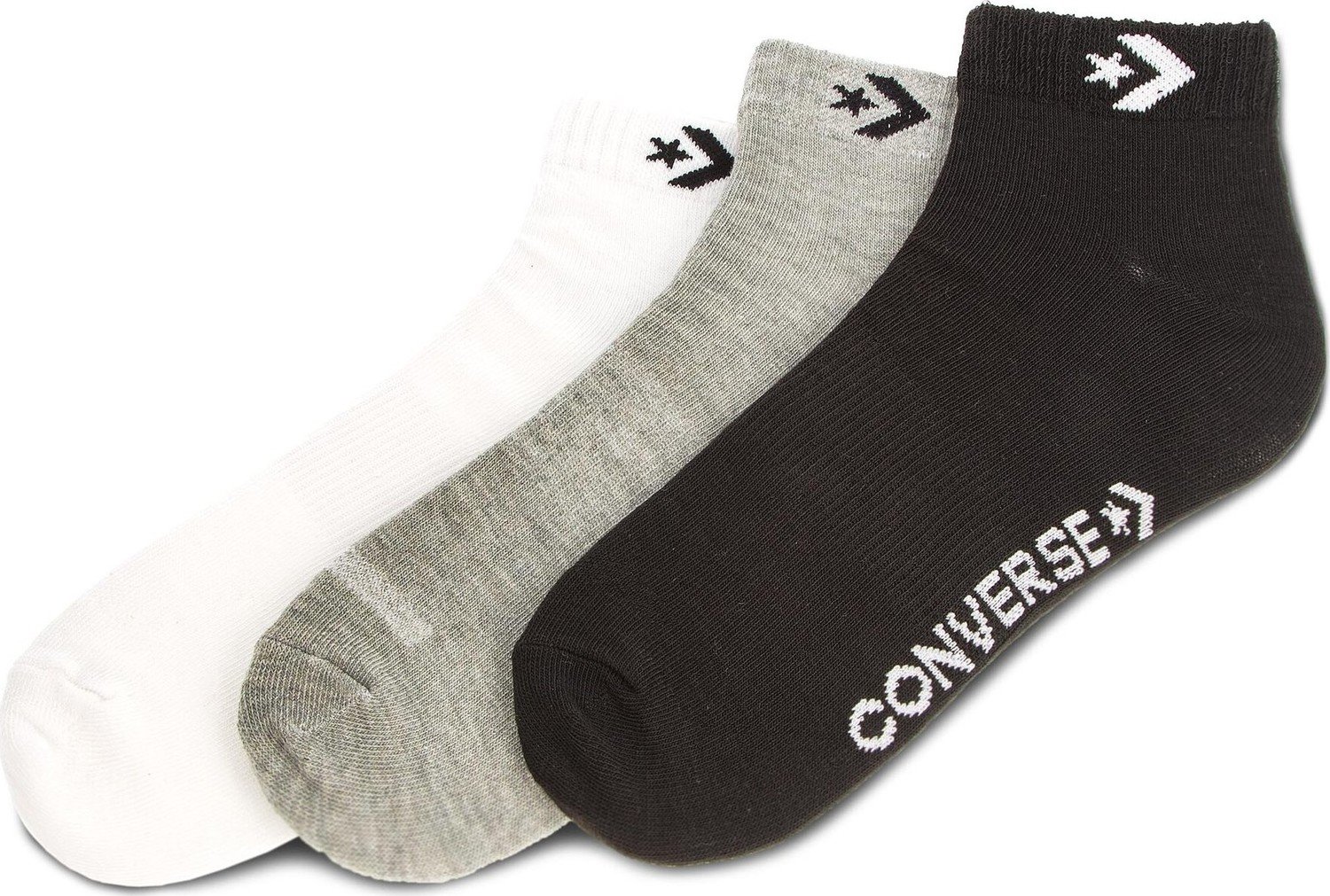 Sada 3 párů nízkých ponožek unisex Converse E746A-3020 Bílá
