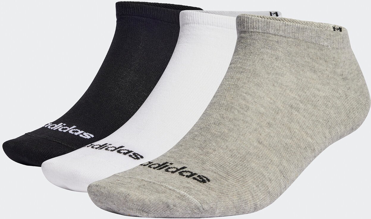 Kotníkové ponožky Unisex adidas Thin Linear Low-Cut Socks 3 Pairs IC1300 medium grey heather/white/black