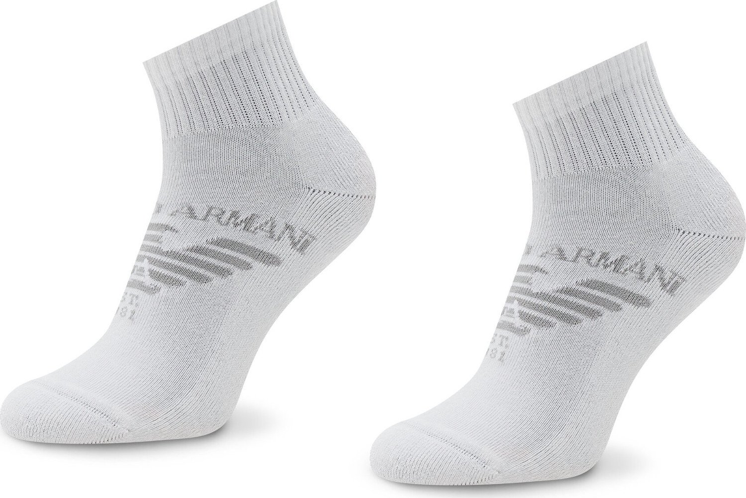 Sada 2 párů pánských vysokých ponožek Emporio Armani 292304 2F258 00010 Bianco