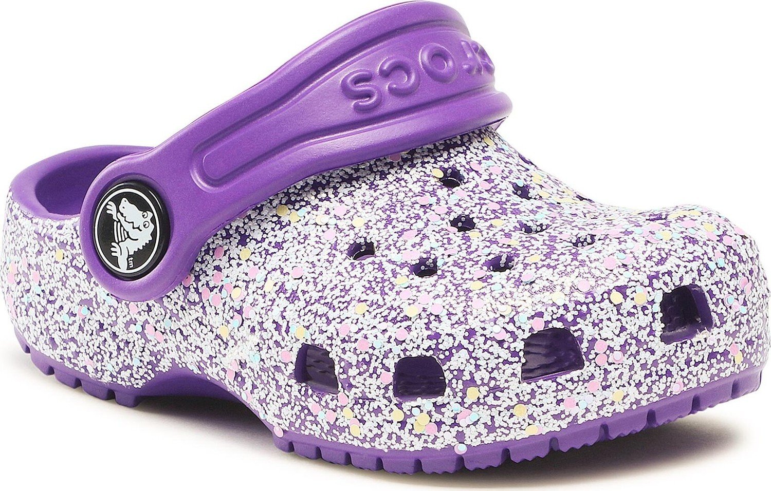 Nazouváky Crocs Crocs Classic Glitter Kids Clog T 206992 Neon Purple/Multi 573