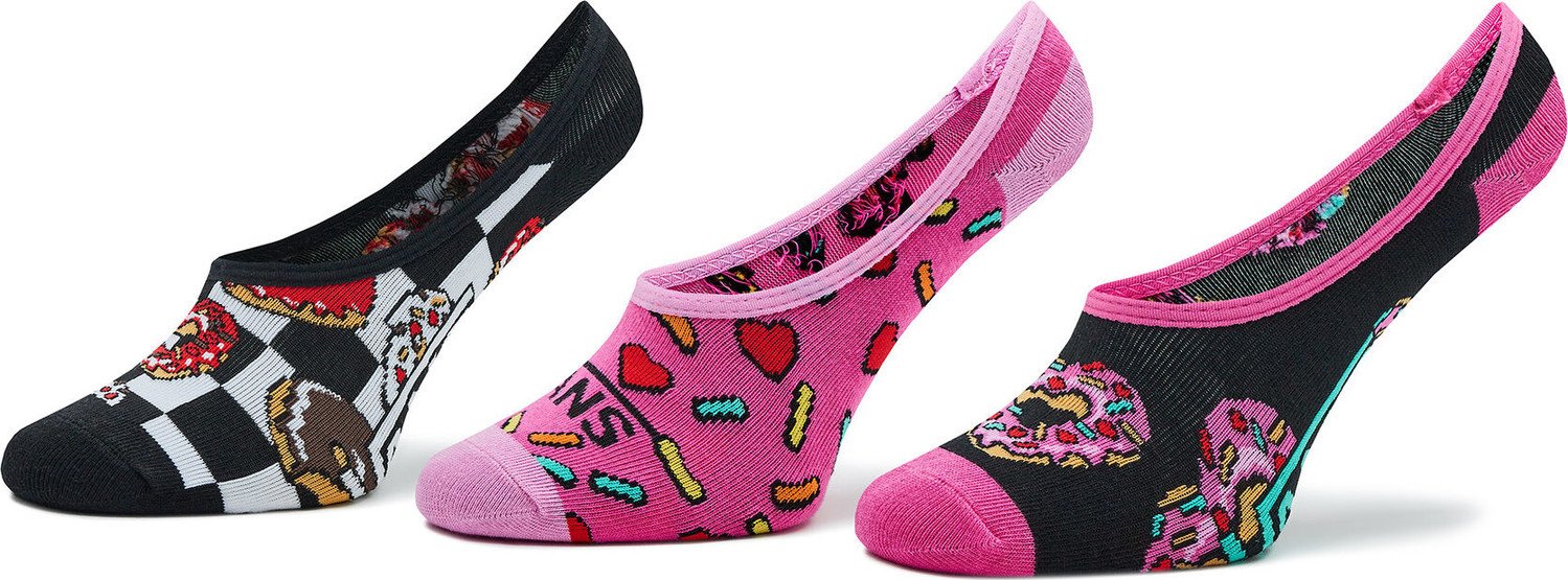 Sada 3 párů dětských kotníkových ponožek Vans Love Canoodle VN0007AUBRK1 Cyclamen/Black