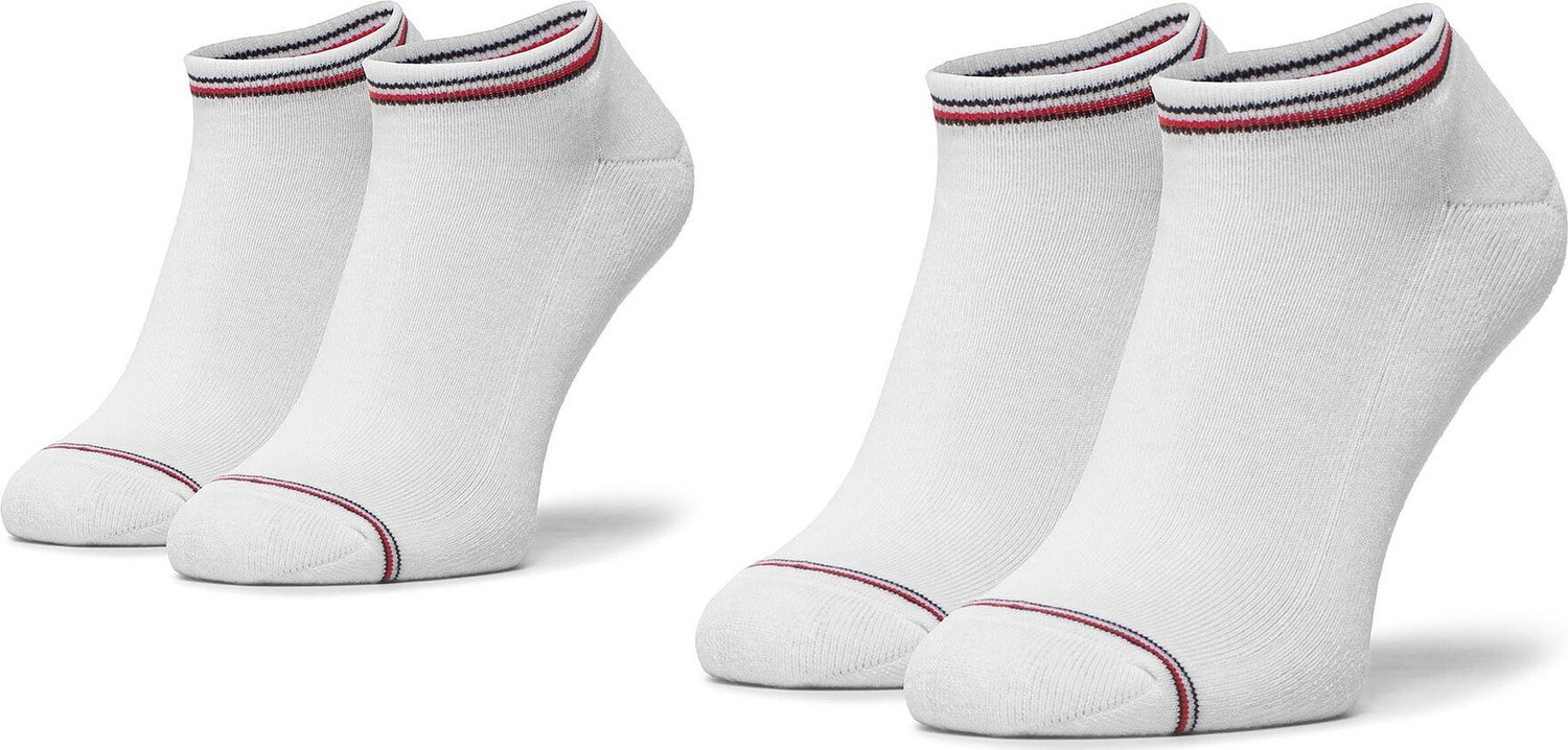 Sada 2 párů pánských nízkých ponožek Tommy Hilfiger 100001093 White 300