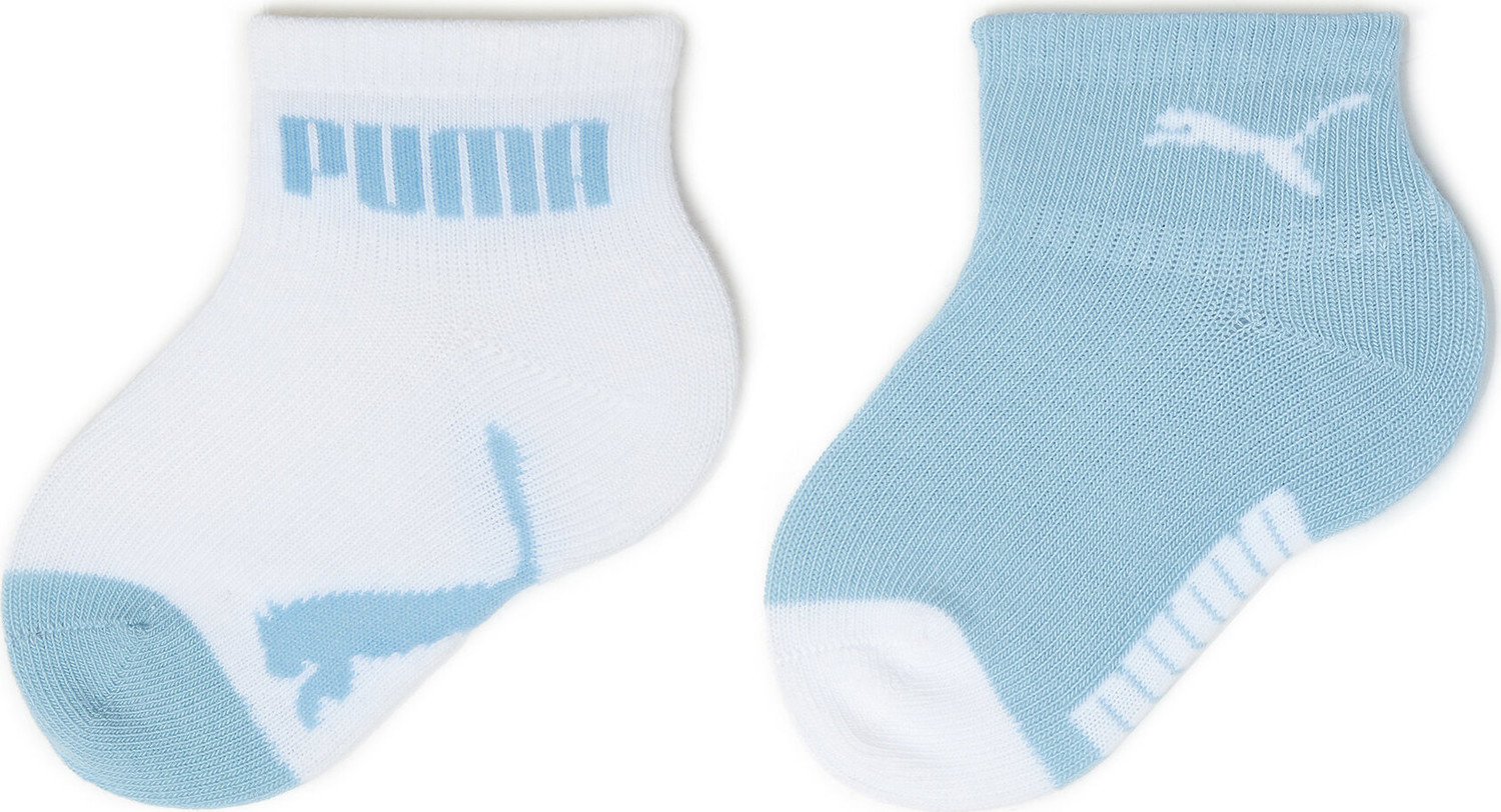 Sada 2 párů dětských vysokých ponožek Puma Baby Mini Cats Lifestyle Sock 2P 935478 Powder Blue 01