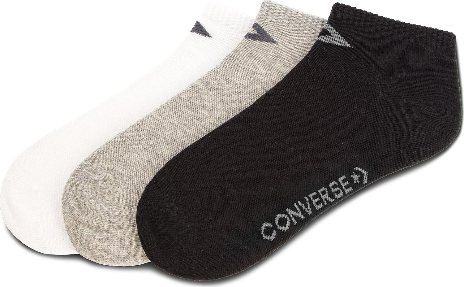 Sada 3 párů nízkých ponožek unisex Converse E747A-3020 Bílá