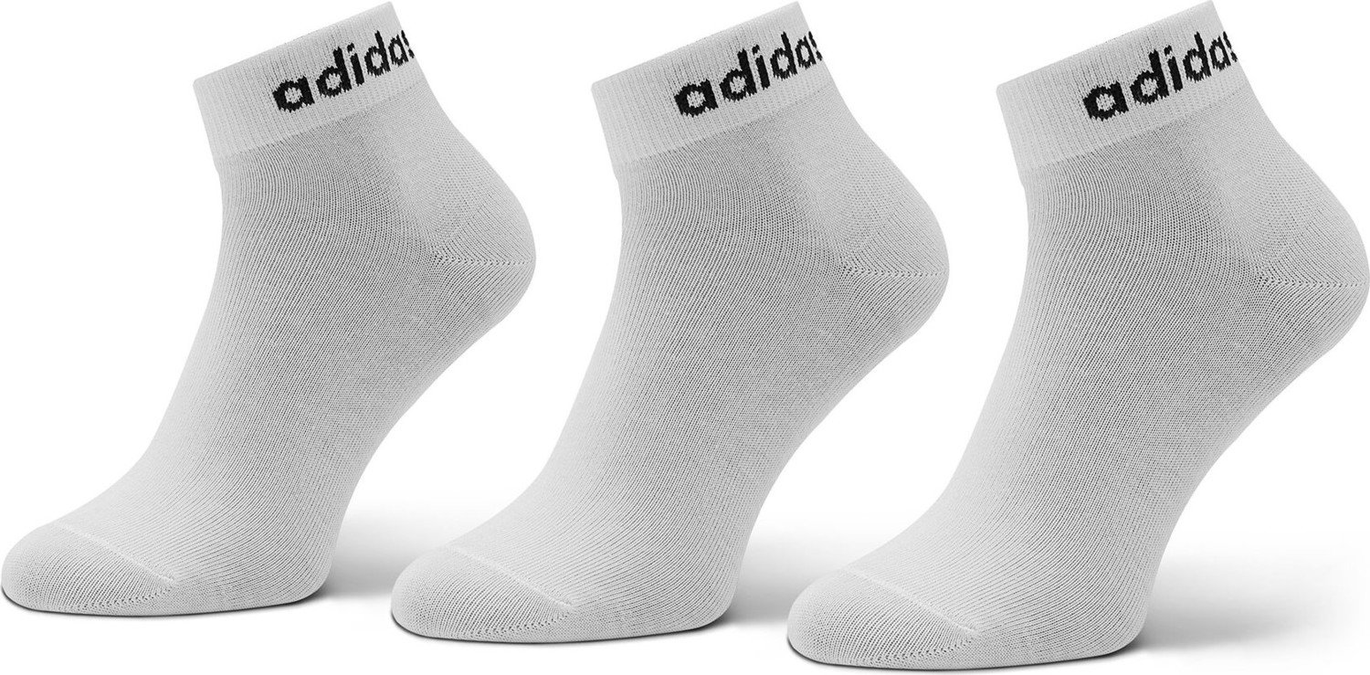 Sada 3 párů vysokých ponožek unisex adidas HT3451 Bílá