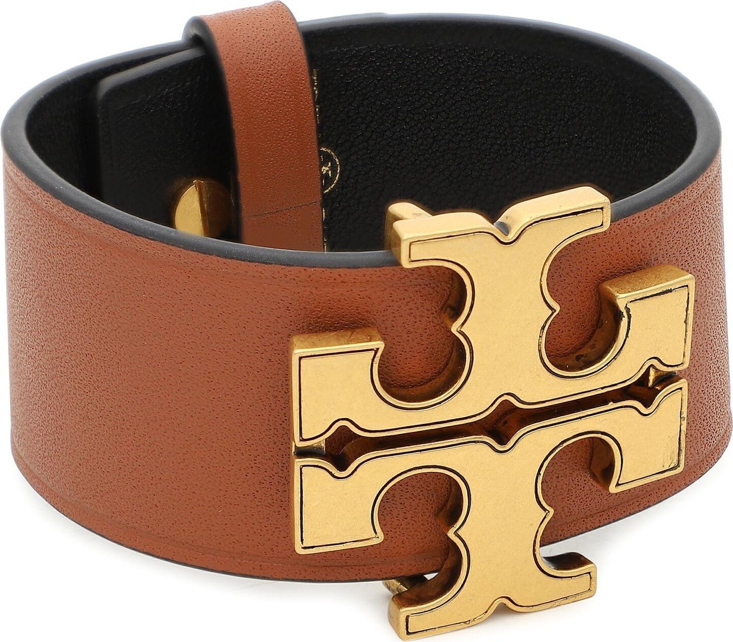 Náramek Tory Burch Eleanor Leather Bracelet 143767 Antique Brass/Classic Cuoio 960
