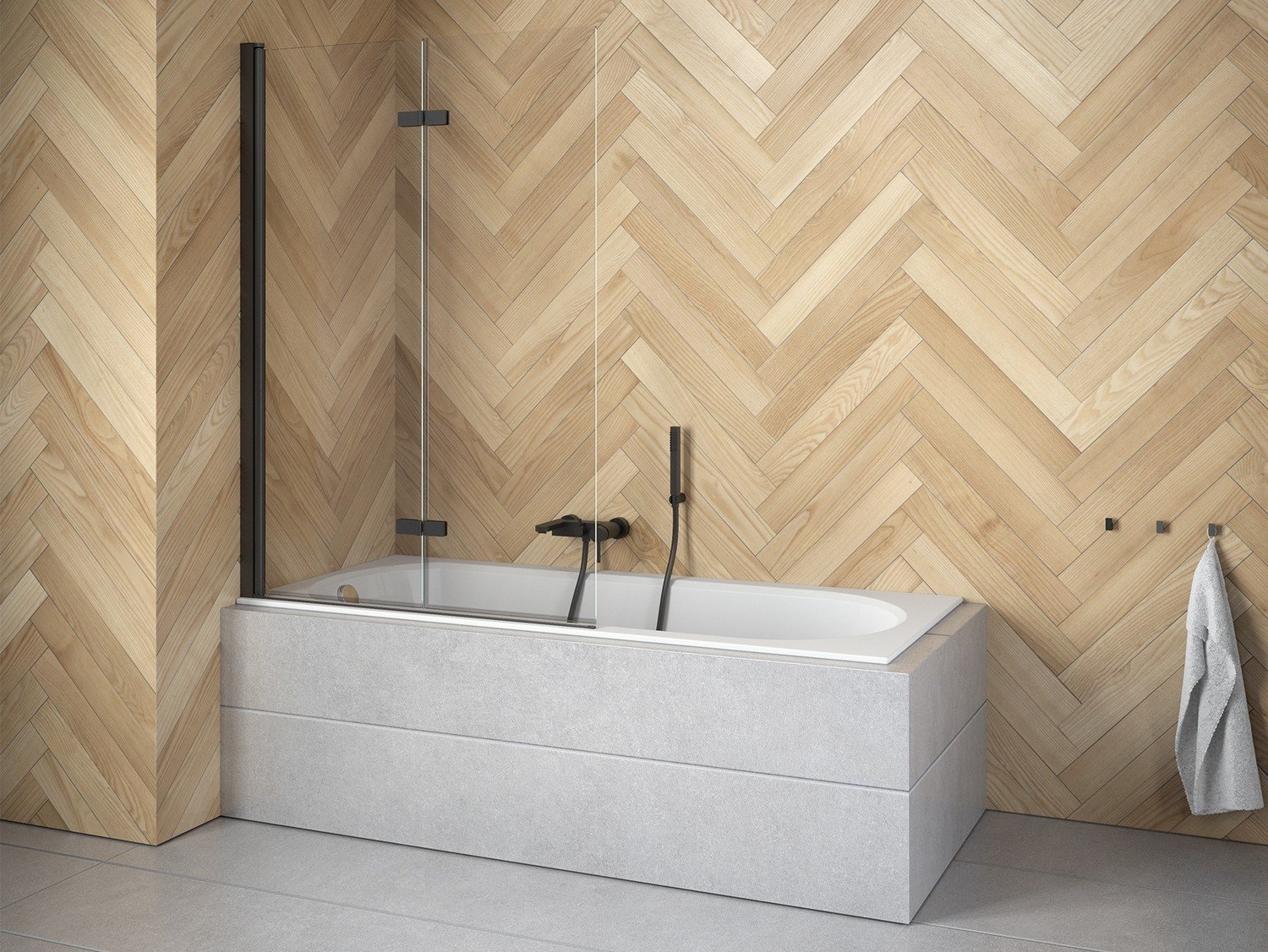 BESCO Olsen Spa  Lumix BCLUMBL100BC - Vanová zástěna LUMIX BLACK