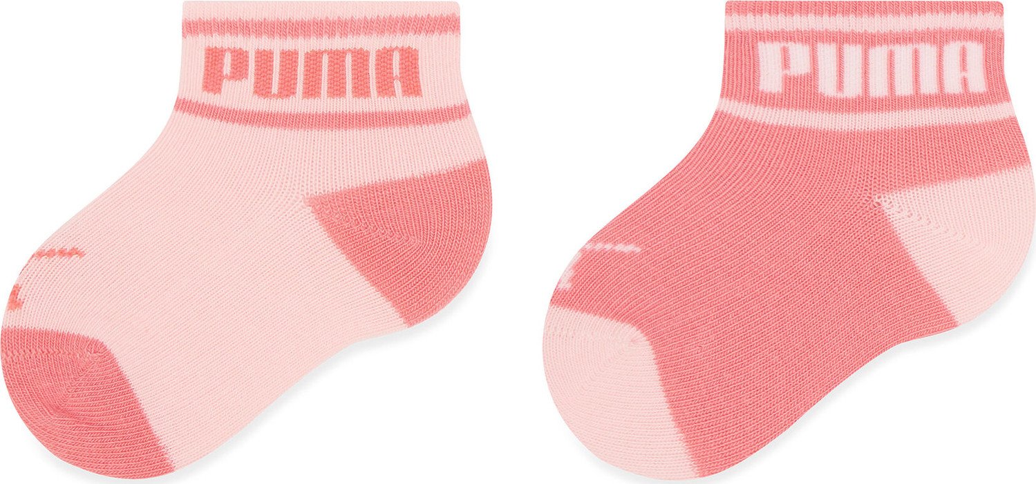 Sada 2 párů dětských vysokých ponožek Puma Baby Wording Sock 2P 935479 Pink 02
