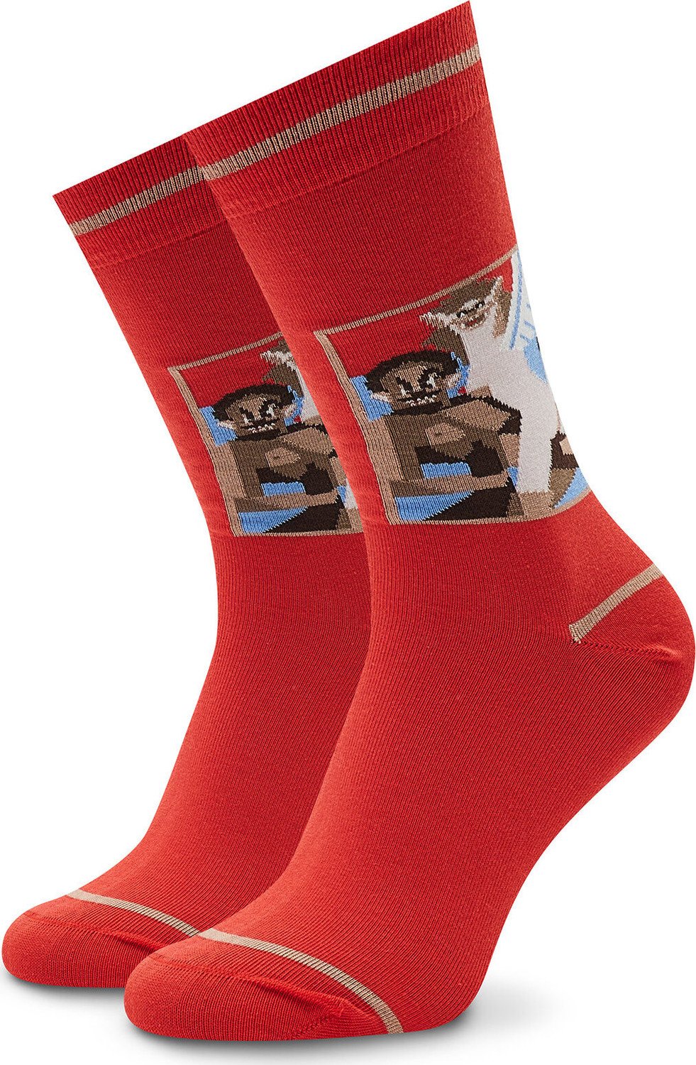 Klasické ponožky Unisex Stereo Socks Wet Nightmare Červená