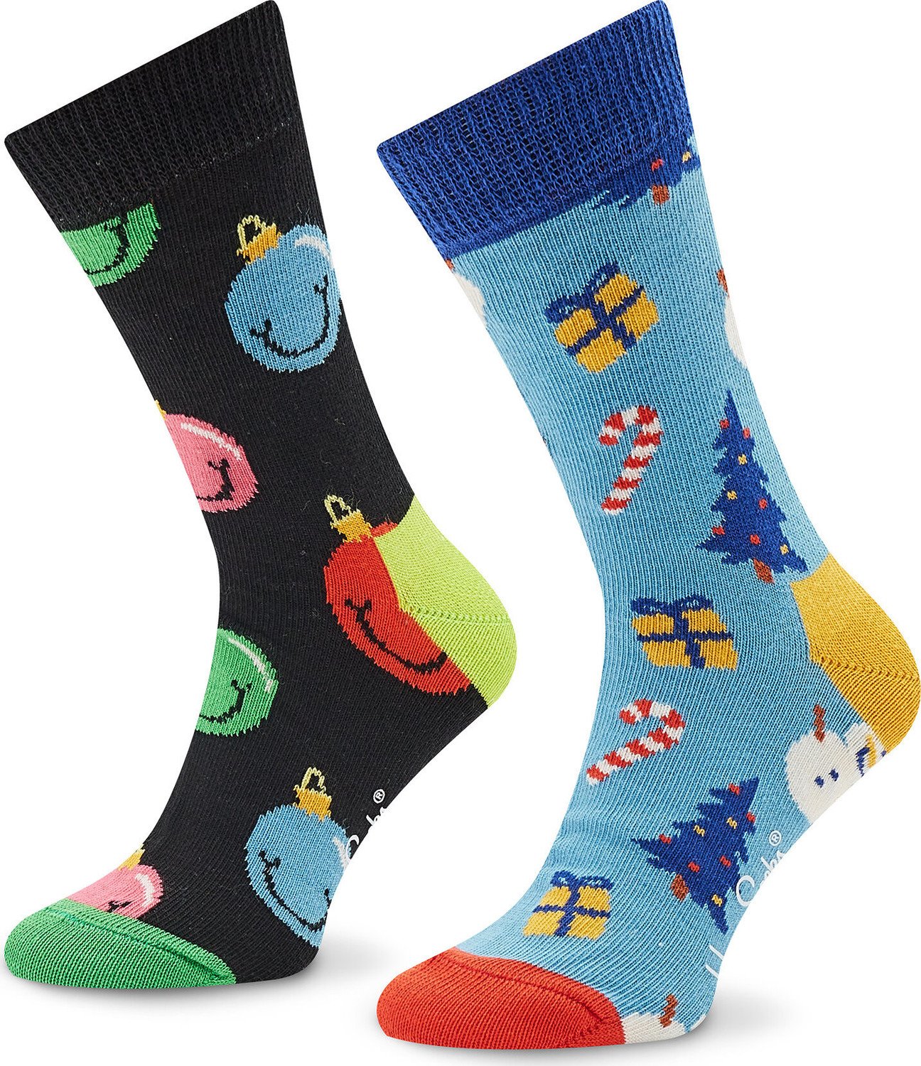 Sada 2 párů dětských vysokých ponožek Happy Socks XKHLD02-0200 Barevná