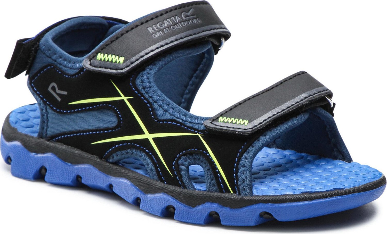 Sandály Regatta Kota Drift Jnr RKF613 Nautical Blue/Electic Lime 47E