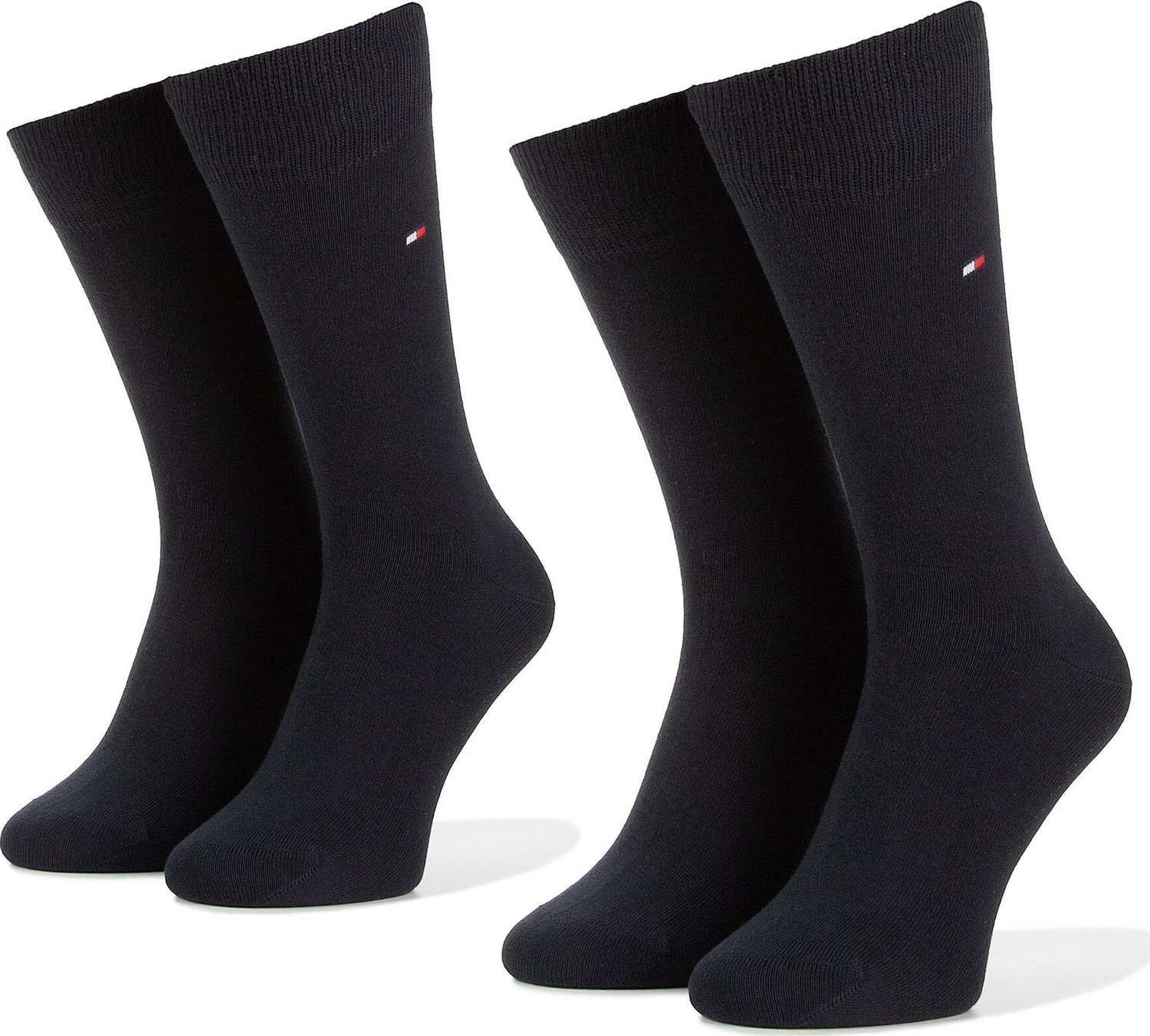 Sada 2 párů vysokých ponožek unisex Tommy Hilfiger 371111 Dark Navy 322