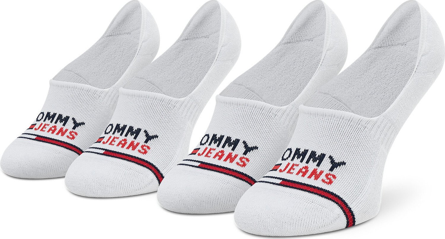 Sada 2 párů kotníkových ponožek unisex Tommy Jeans 701218959 White 001