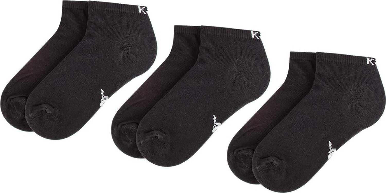 Sada 3 párů nízkých ponožek unisex Kappa 704275 Černá