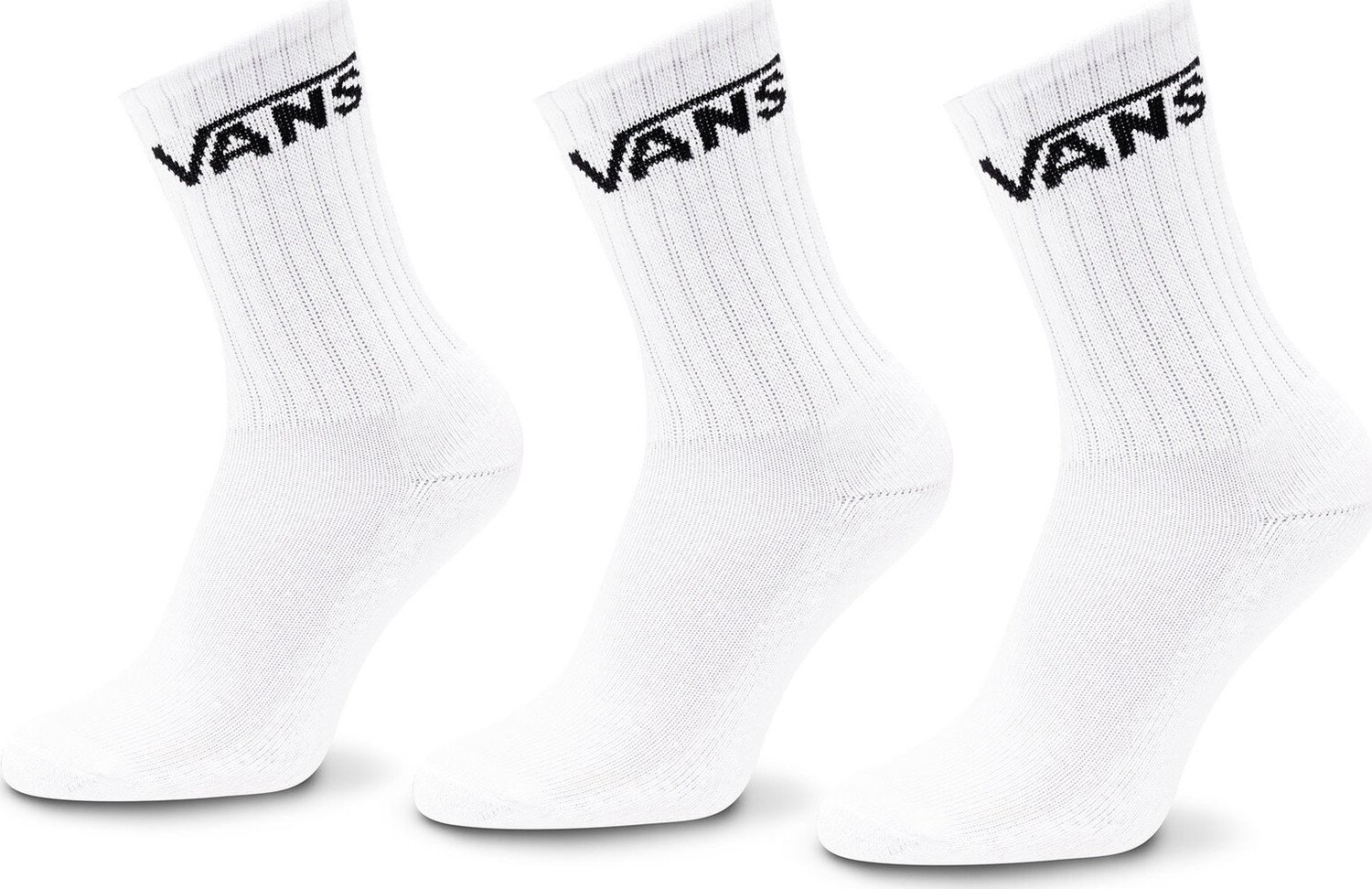 Sada 3 párů dětských vysokých ponožek Vans By Classic Crew Yout VN000YBR White WHT1