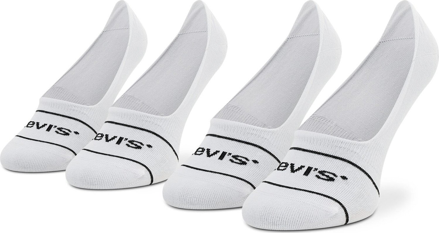 Sada 2 párů kotníkových ponožek unisex Levi's® 701219508 White