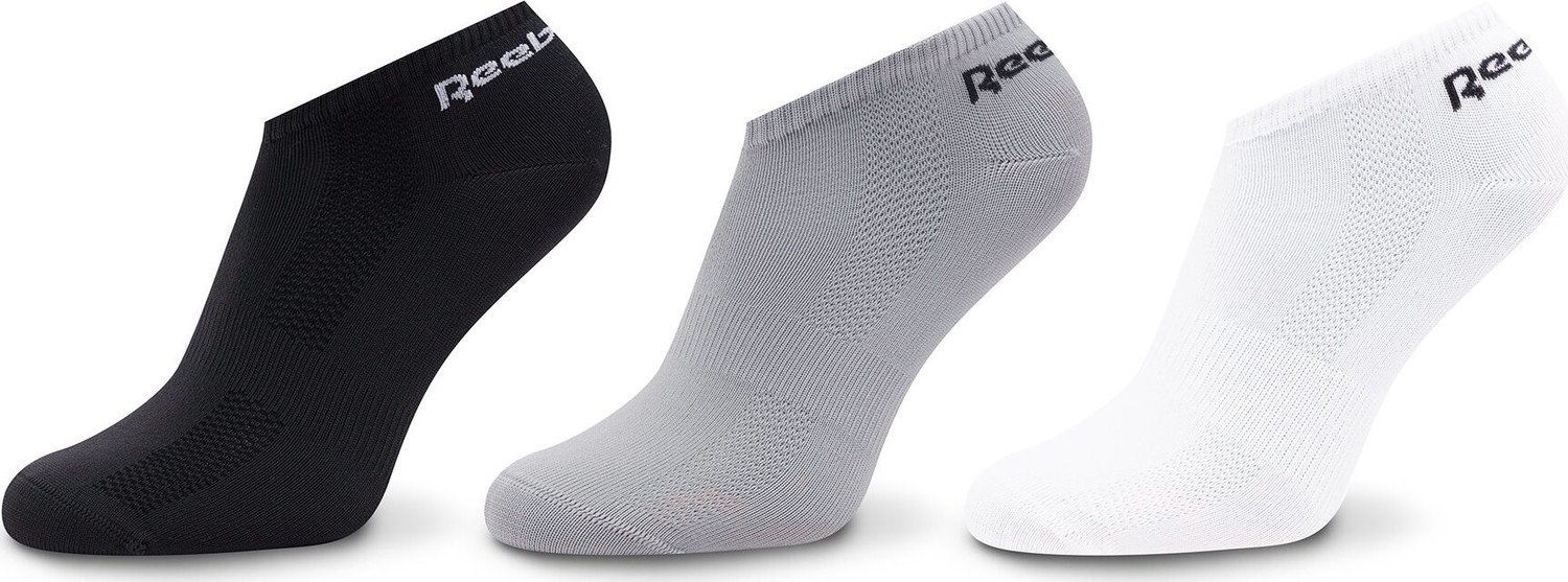 Sada 3 párů dámských nízkých ponožek Reebok One Series H48396 White/Pure Grey 4/Black