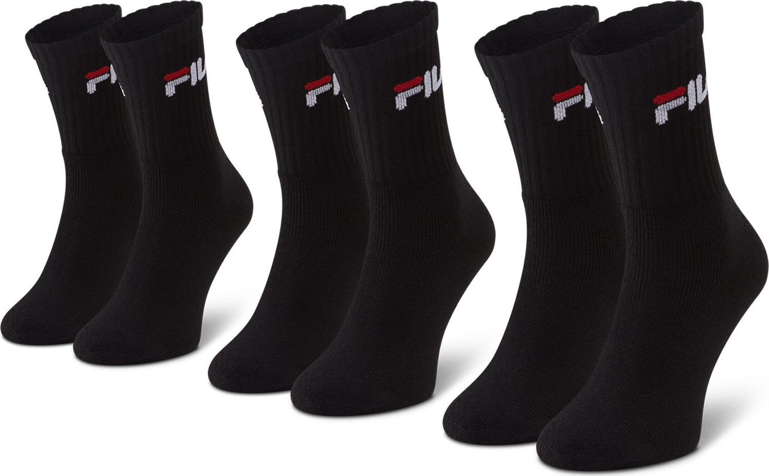 Sada 3 párů vysokých ponožek unisex Fila F9505 Black 200