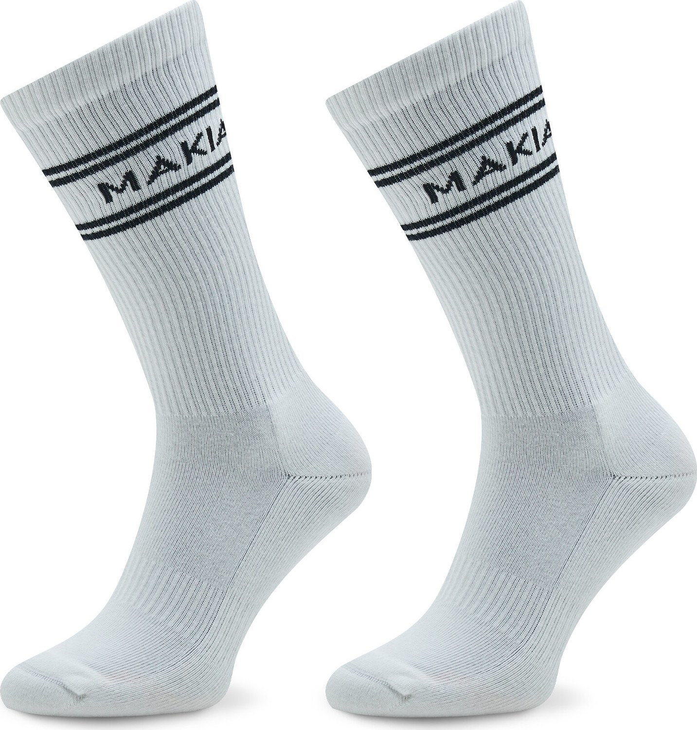 Sada 2 párů vysokých ponožek unisex Makia Stripe U83015 White 001