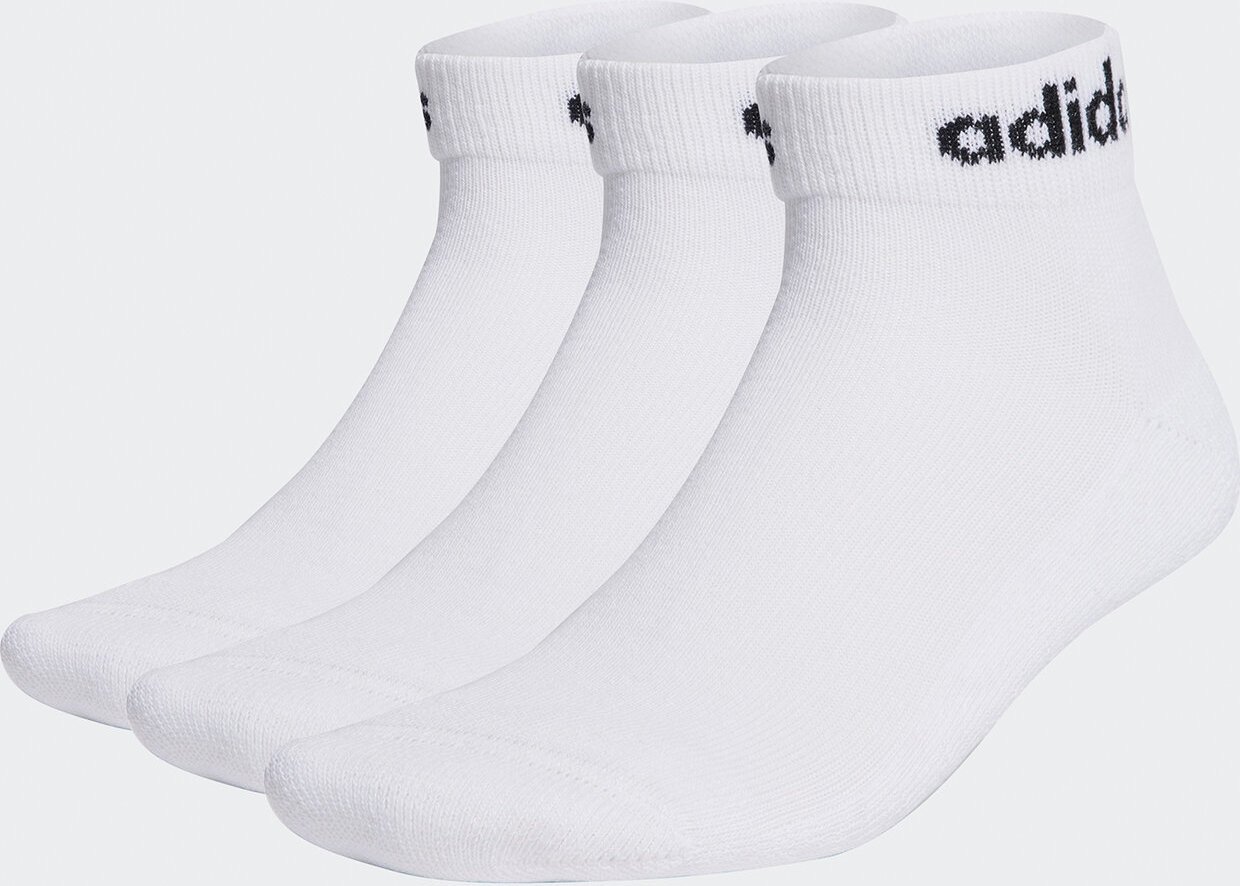 Nízké ponožky Unisex adidas Linear Ankle Socks Cushioned Socks 3 Pairs HT3457 white/black