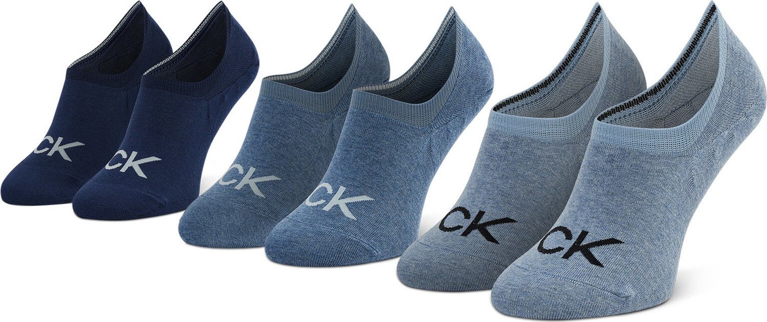 Sada 3 párů dámských nízkých ponožek Calvin Klein 701218723 Denim Combo
