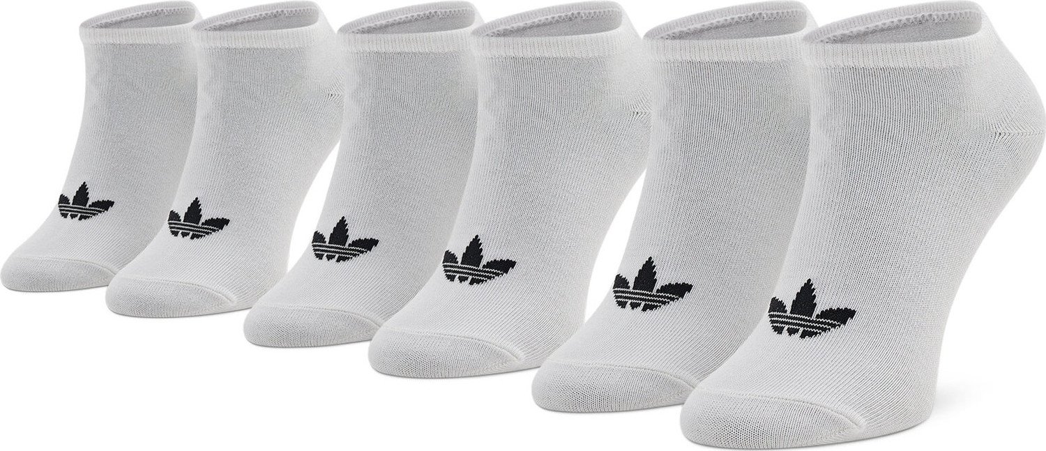 Sada 3 párů nízkých ponožek unisex adidas Trefoil Liner S20273 White/White/Black