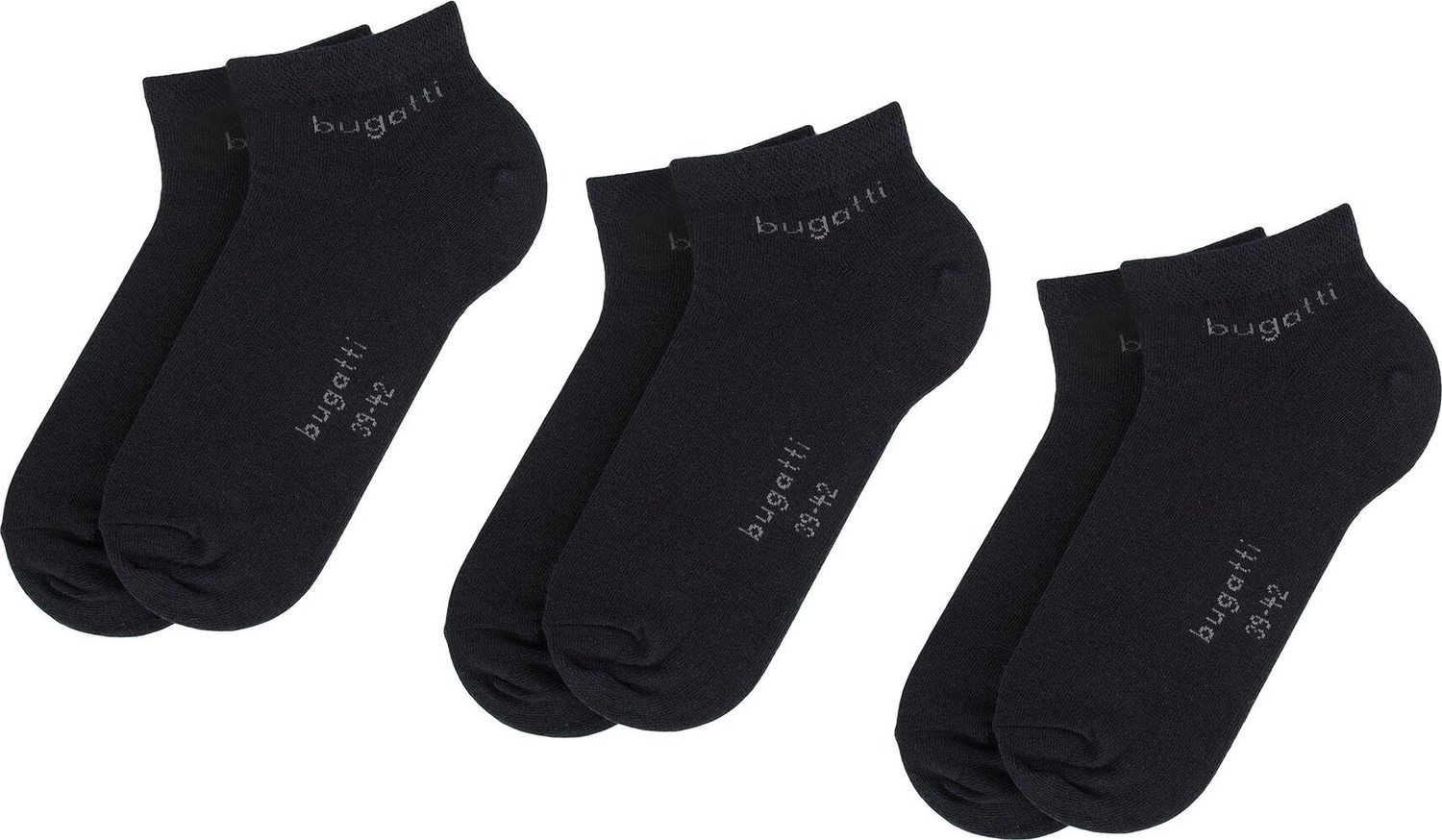 Sada 3 párů dámských nízkých ponožek Bugatti 6765 Dark Navy 545