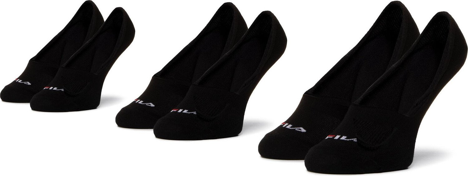 Sada 3 párů kotníkových ponožek unisex Fila Calza Ghost F1278/3 Black