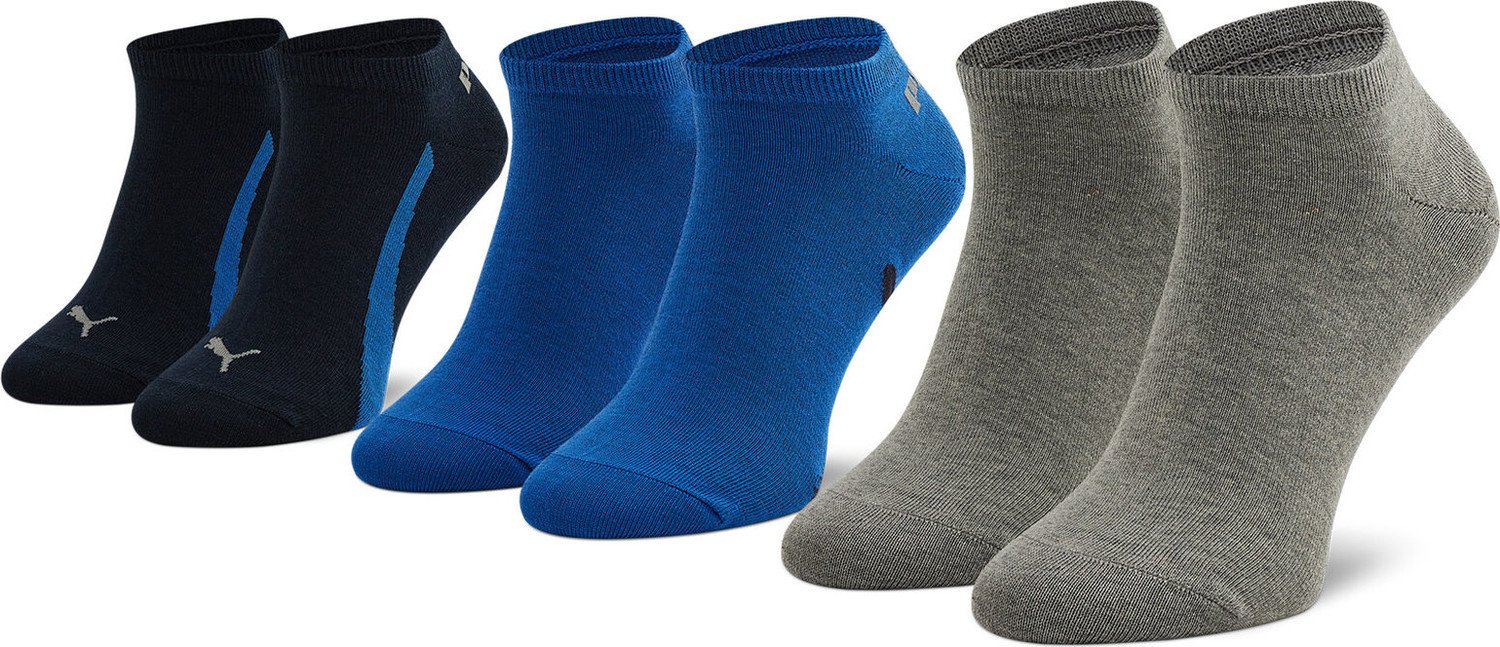 Sada 3 párů nízkých ponožek unisex Puma 907951 03 Nawy/Grey/Strong Blue
