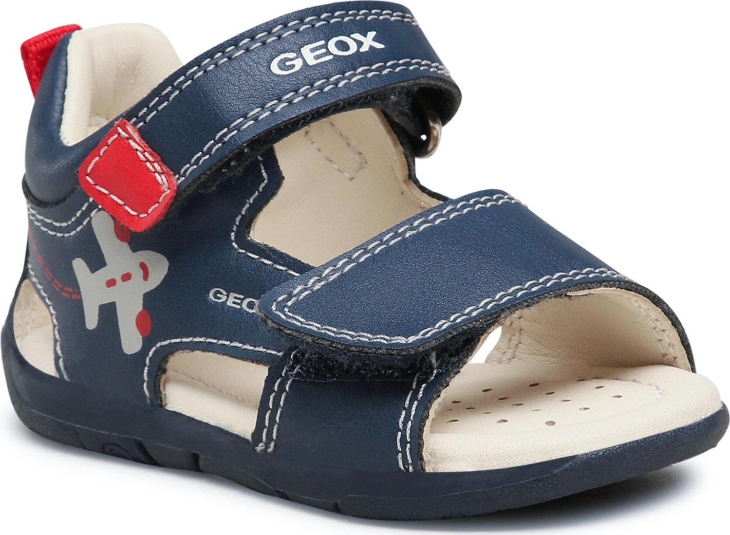 Sandály Geox B Sandal Tapuz Boy B150XB000BCC4245 Lt Navy/Red