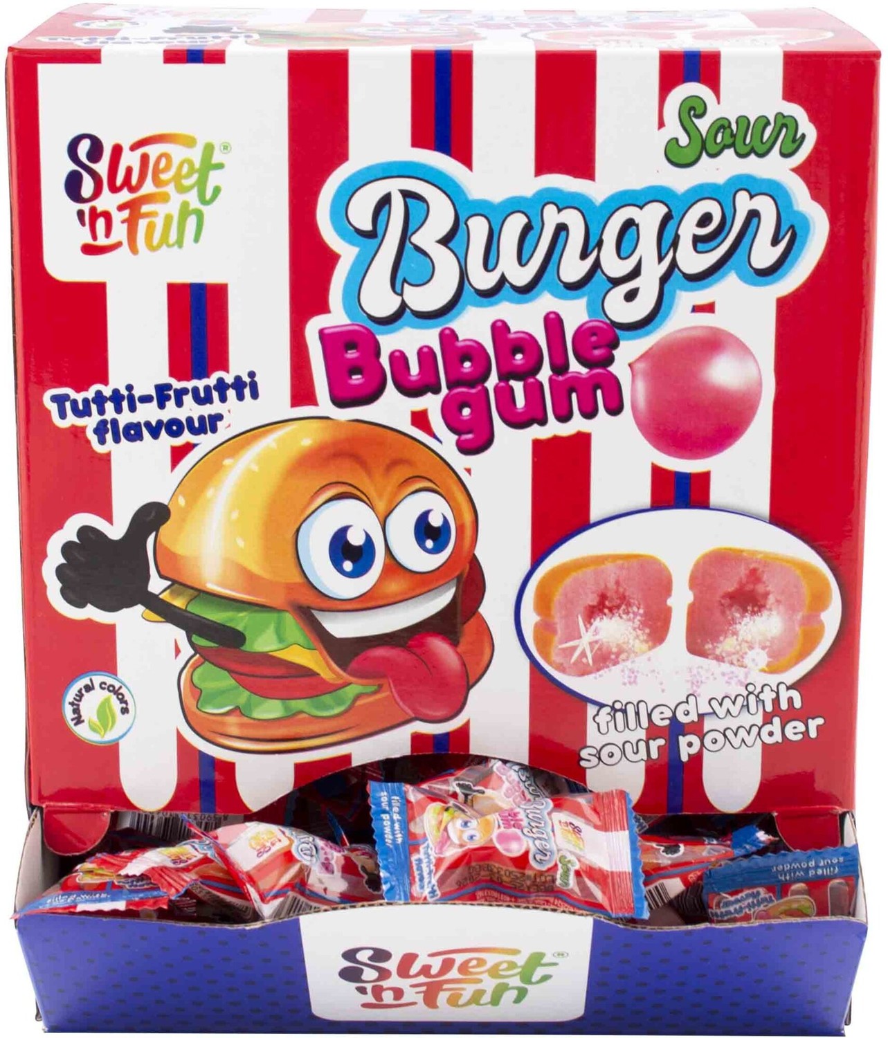 Sour Burger bubble gum, žvýkačky, 200x3.5g - 1030092