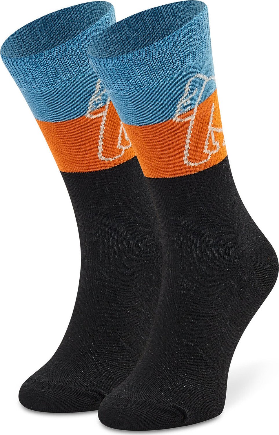 Vysoké dětské ponožky Happy Socks KGOR01-9300 Černá