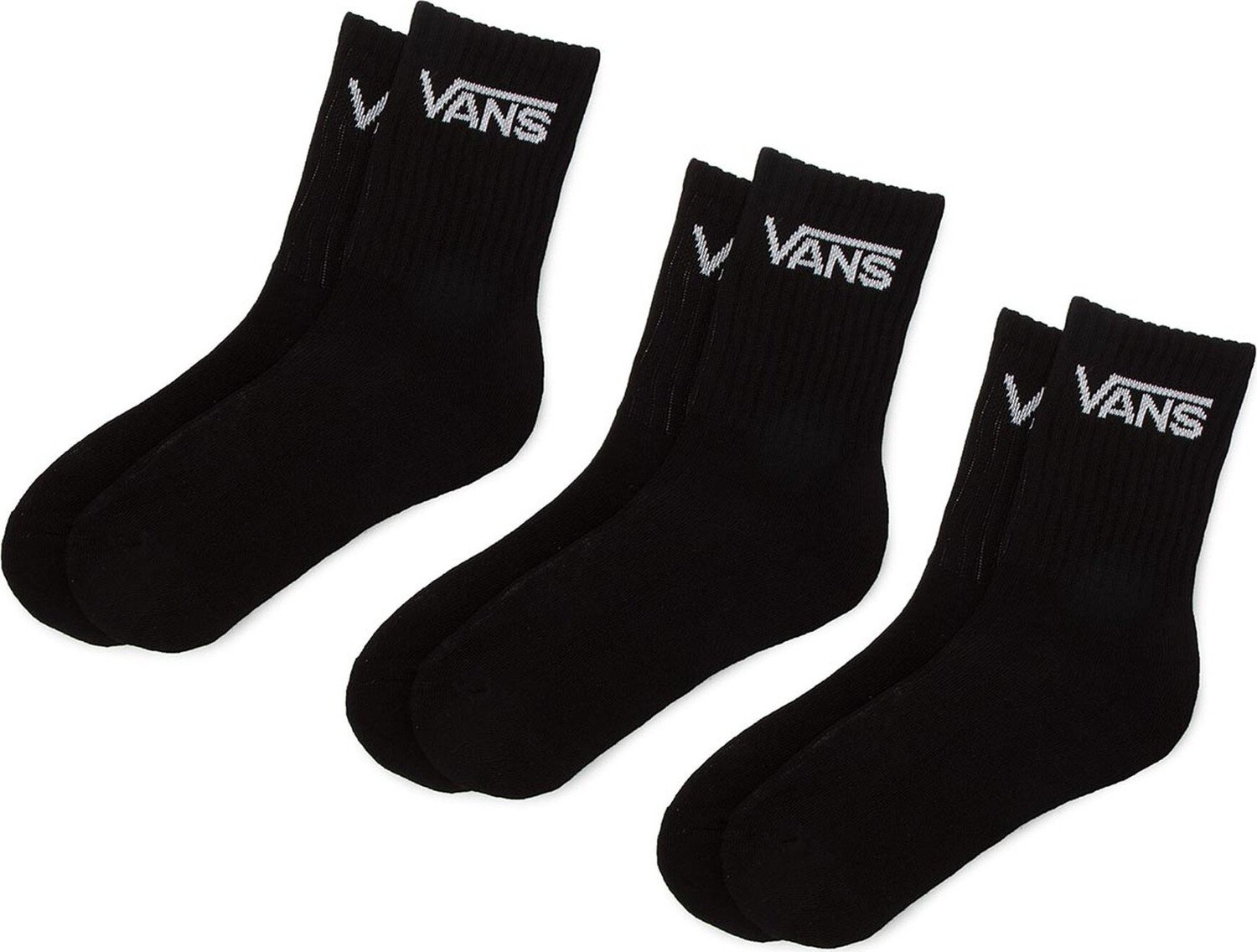 Sada 3 párů dámských vysokých ponožek Vans By Classic Crew VXNQBLK Black
