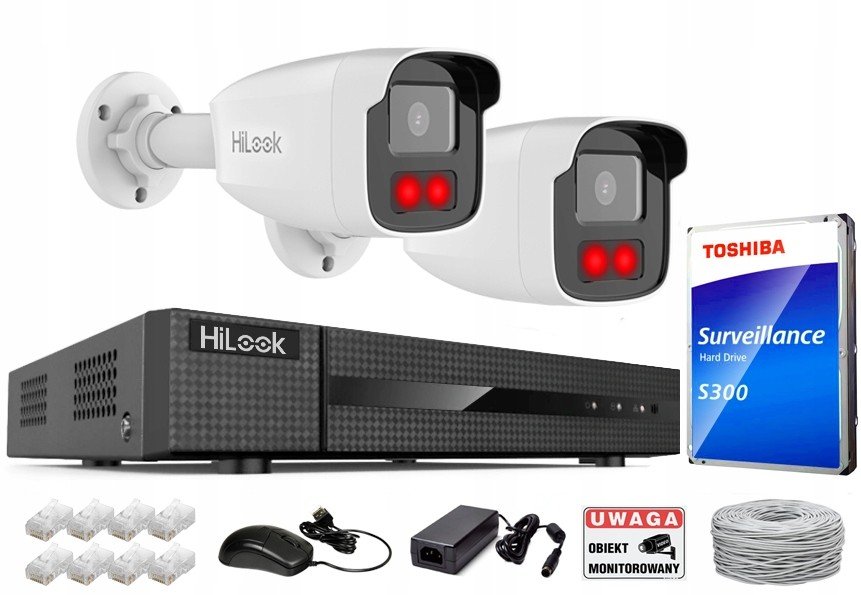 Ip monitoring Hikvision 2 kamery 4Mpx IR50m Poe