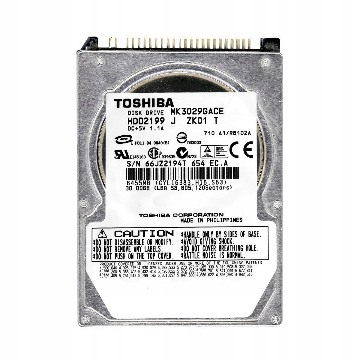 Toshiba 30GB 4,2K 8MB Ata 2,5'' MK3029GACE