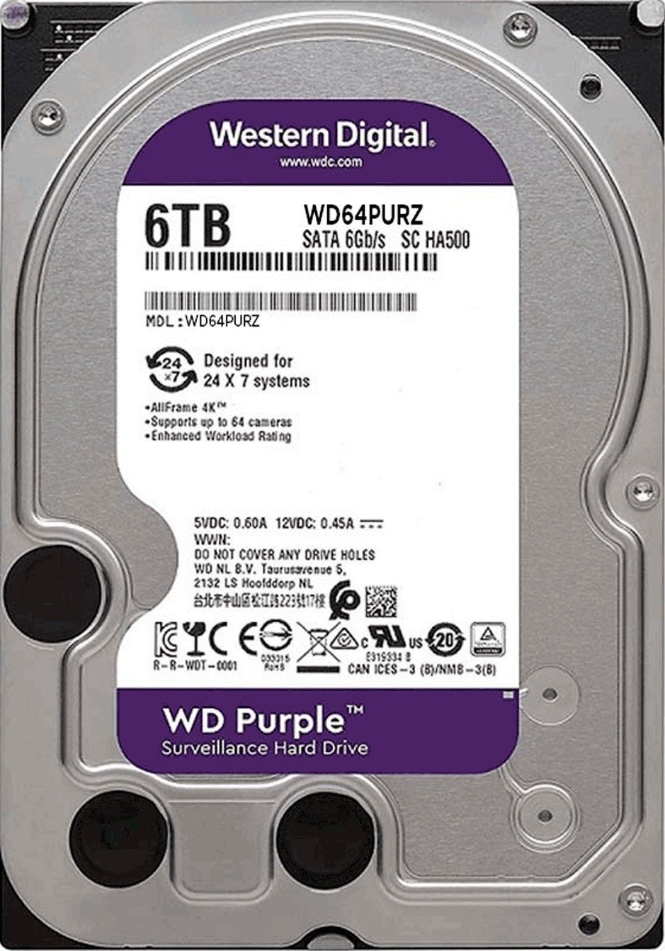 Pevný disk Western Digital WD64PURZ 6TB Sata III 3