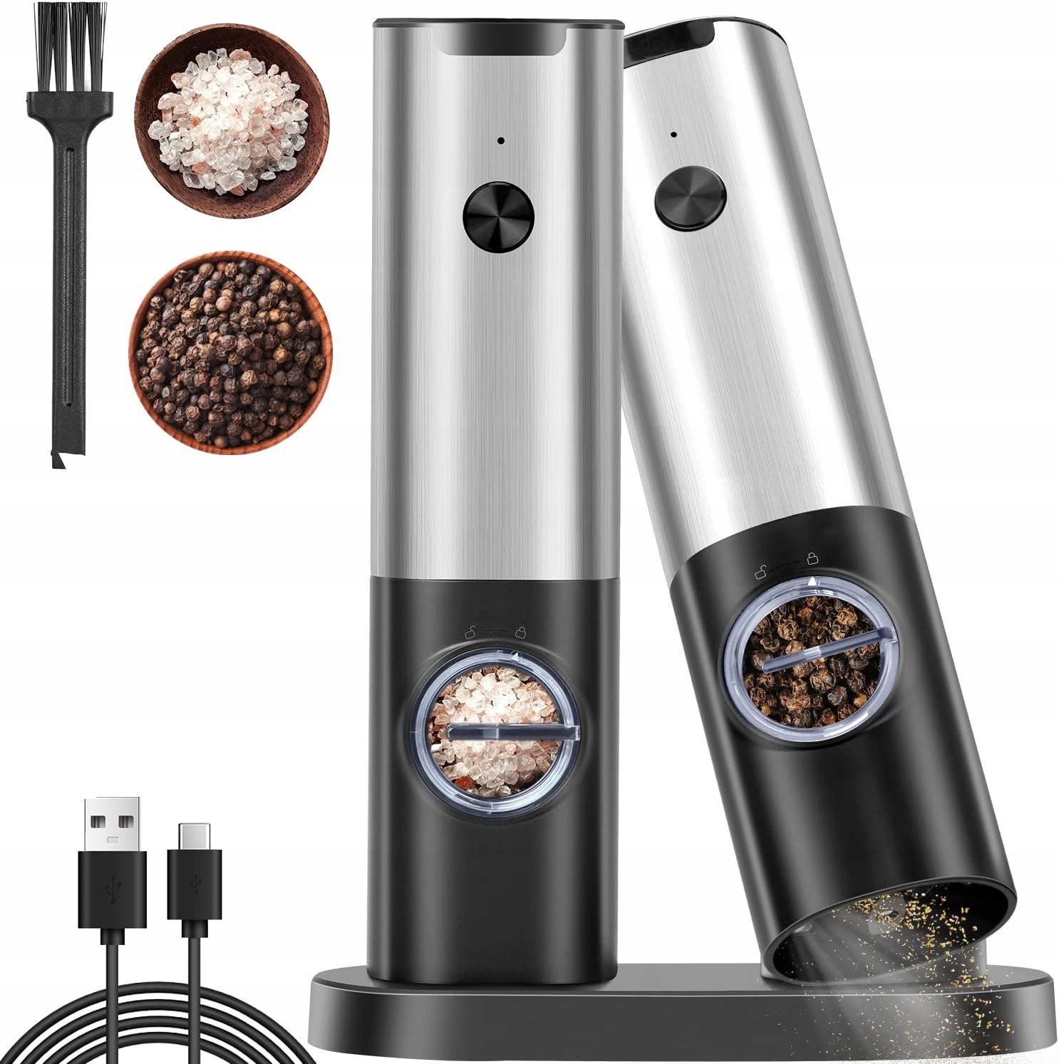 Mlýnek Na Pepř Sůl Elektrický Set 2 Kusů