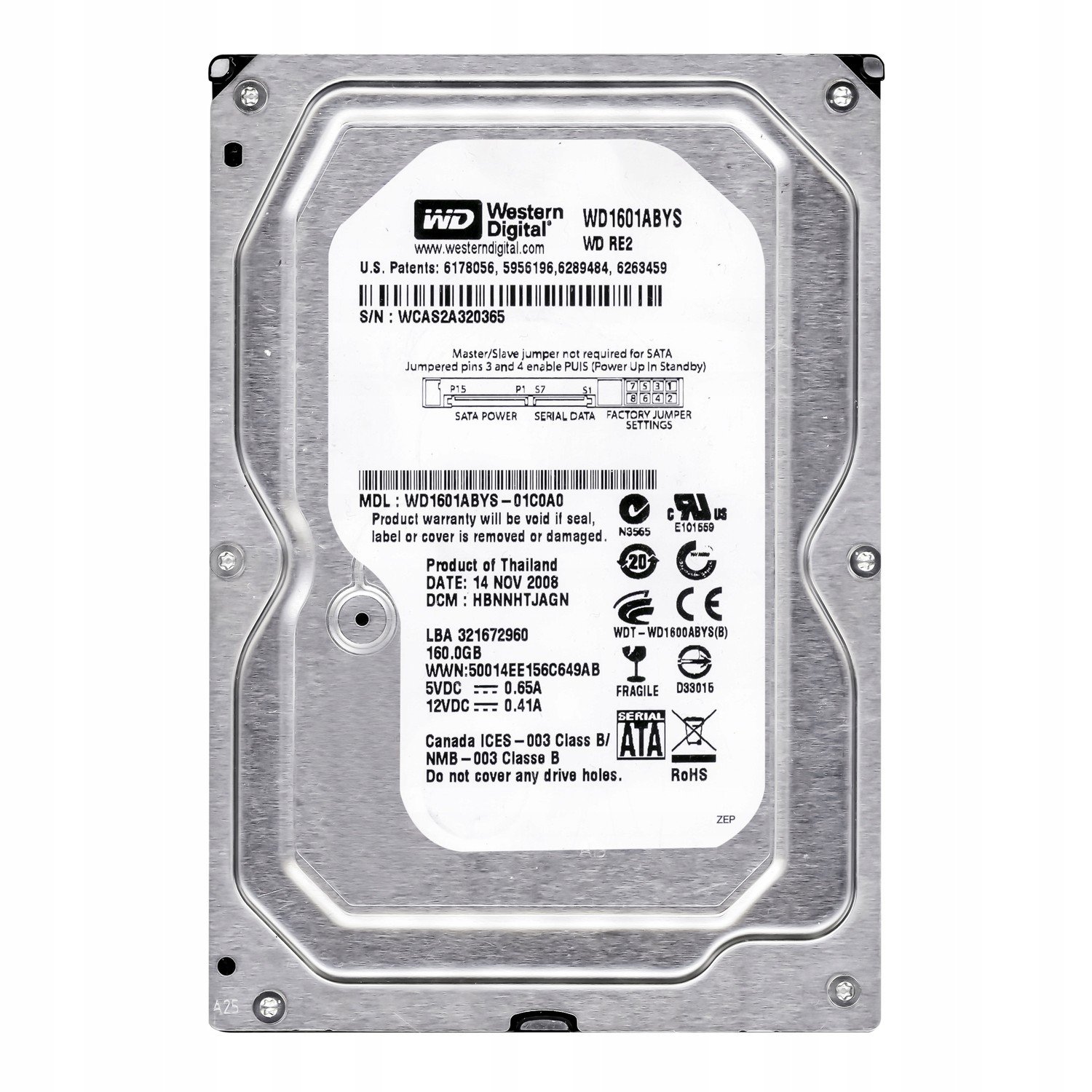 Wd RE2 WD1601ABYS 160GB 16MB Sata II 3.5''