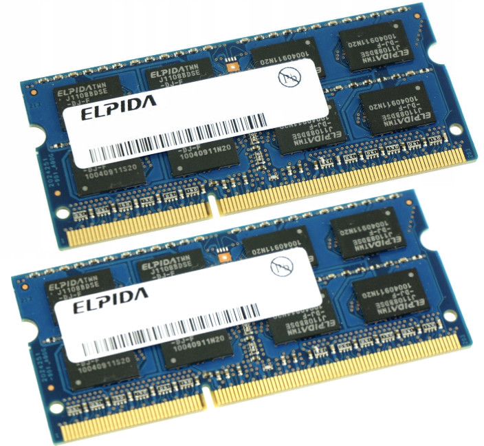 Ram 8GB (2x4GB) DDR3 So-dimm PC3 12800 1600 Elpida