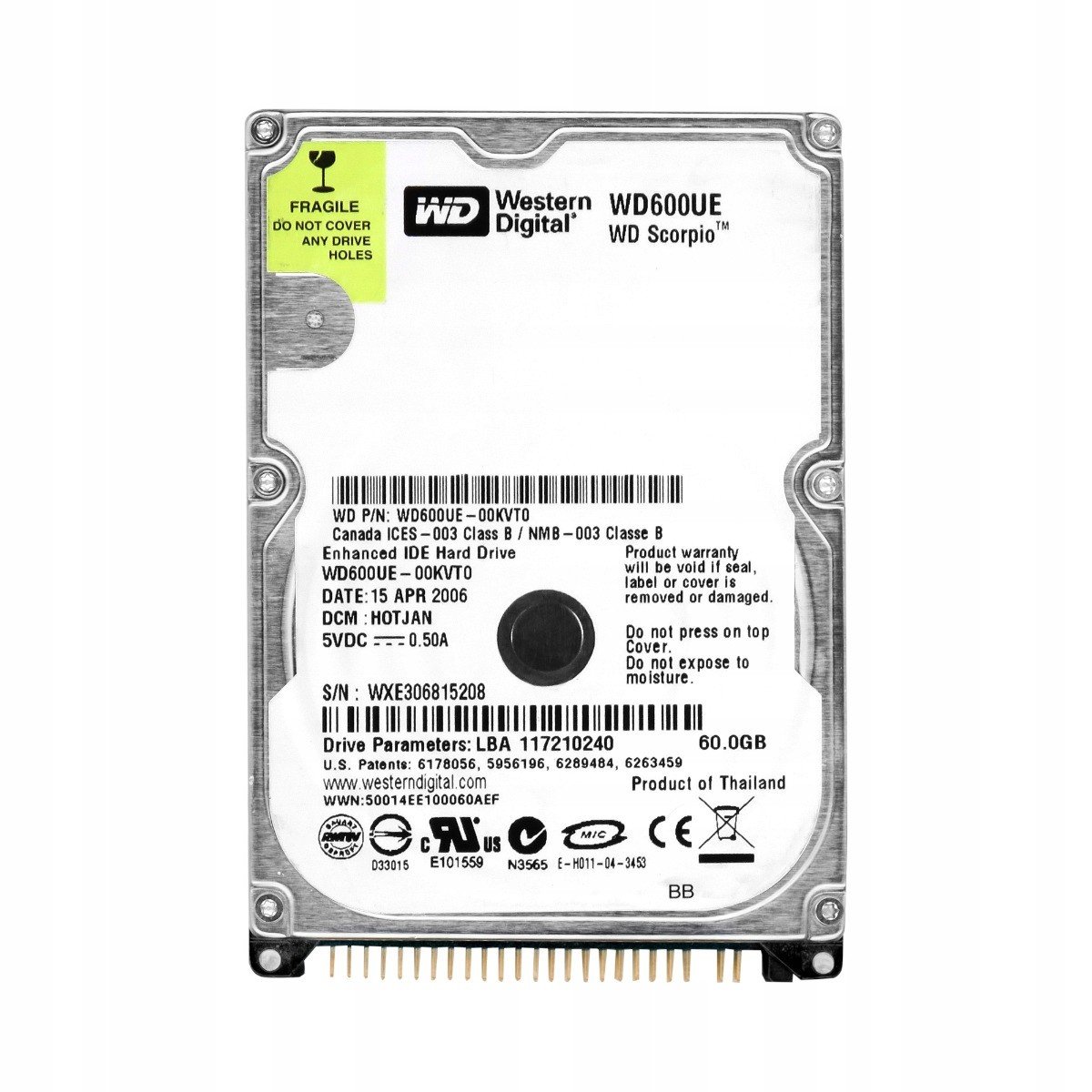 Wd Scorpio 60GB 5.4K 2MB Ata 2.5'' WD600UE
