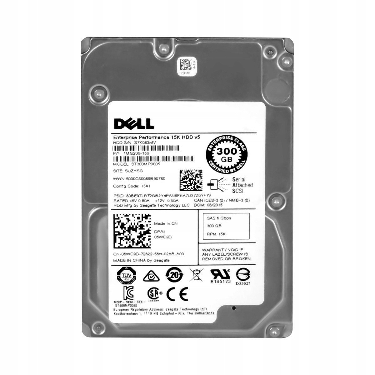 Dell 06WC9D 300GB 15K 128MB SAS-2 2,5' ST300MP0005