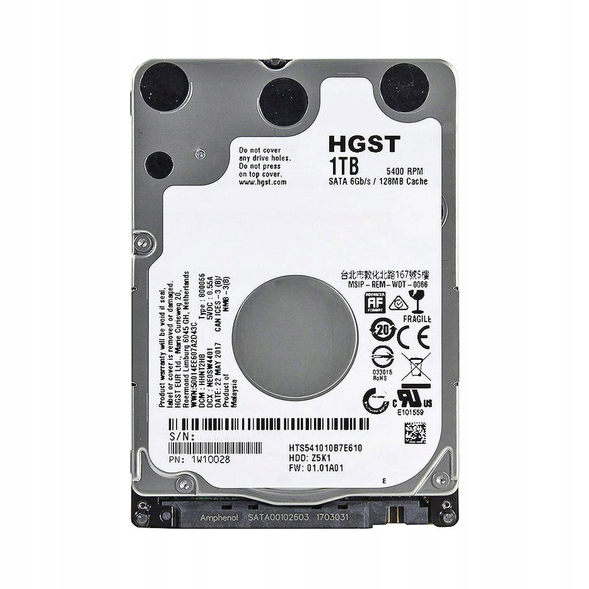 Hgst 1TB 5.4k 128MB Sata III 2.5'' HTS541010B7E610