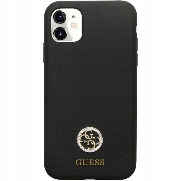 Kryt Guess Silicone Strass černý Zadní kryt pro iPhone 11