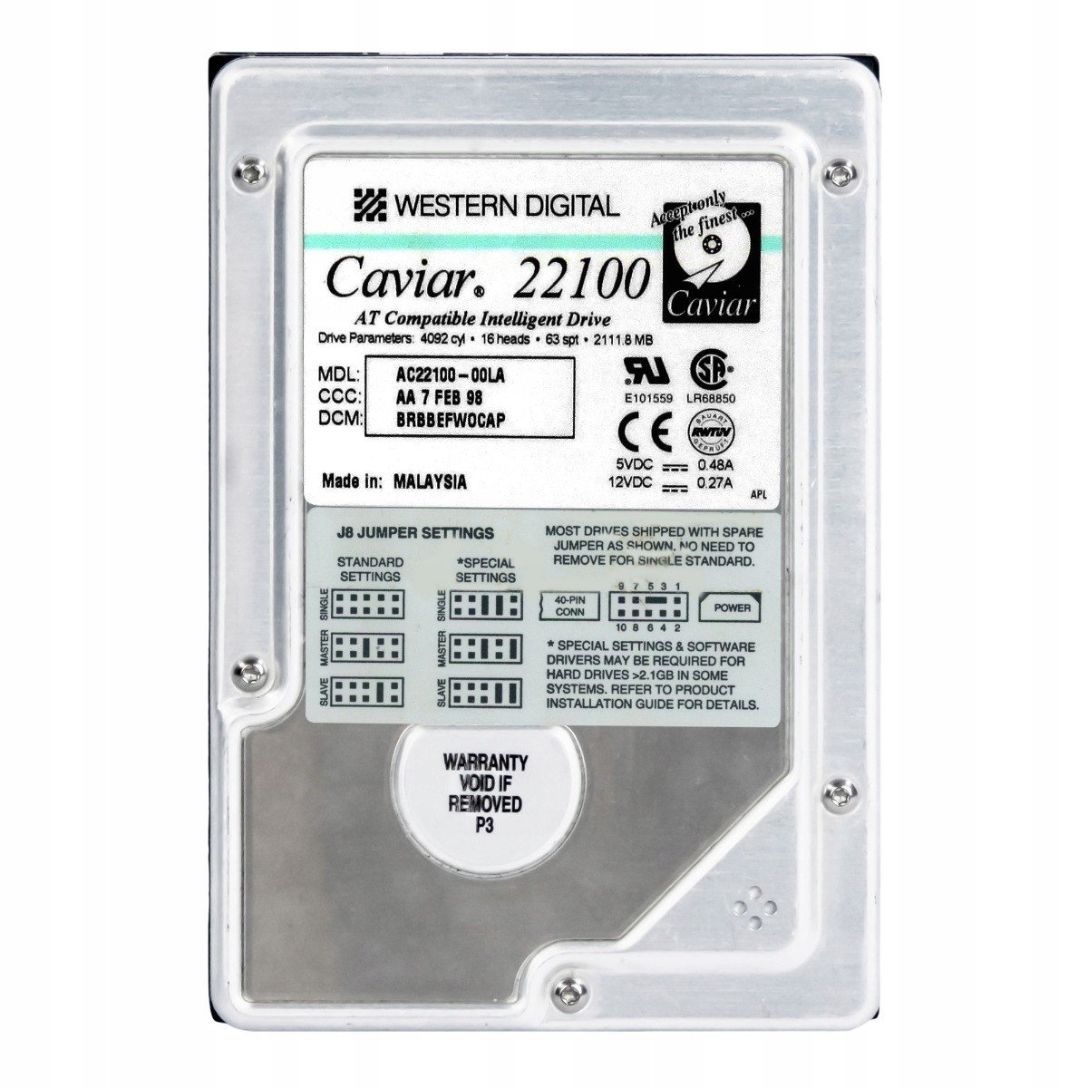 Wd Caviar 22100 2.1GB 5.2K Ata 3.5'' AC22100-00LA