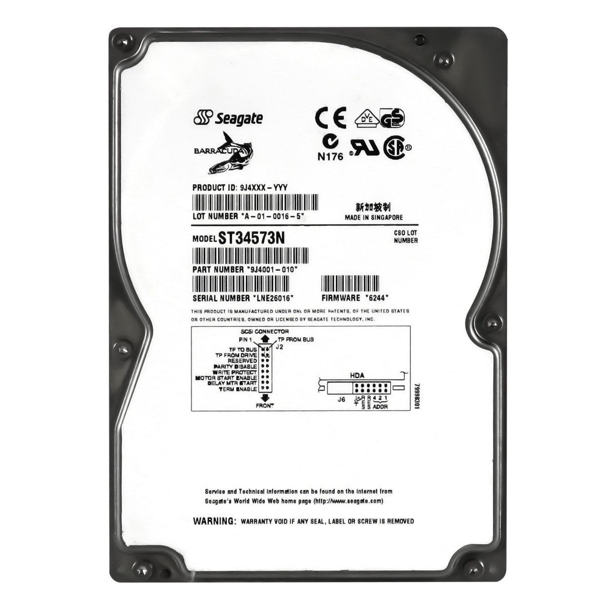 Seagate Barracuda 9LP 4.55GB 7.2K Scsi ST34573N