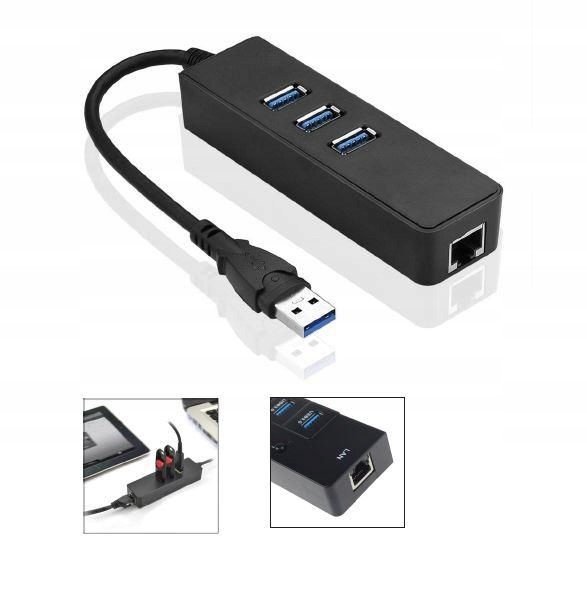 MicroConnect USB3.0 Hub s gigabitovým Ethernetem