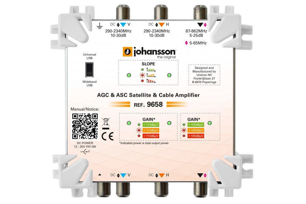 Sat+tv zesilovač Wide Band Agc Asc Johansson 9658