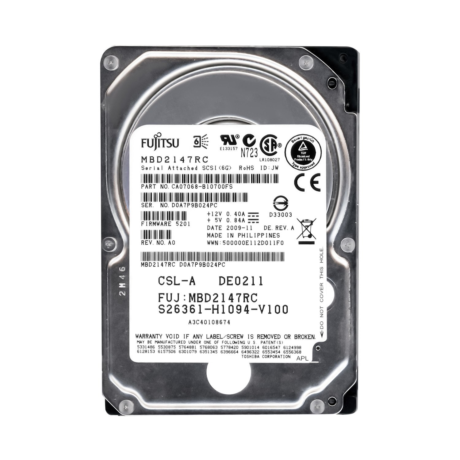 Fujitsu S26361-H1094-V100 146GB SAS-2 MBD2147RC